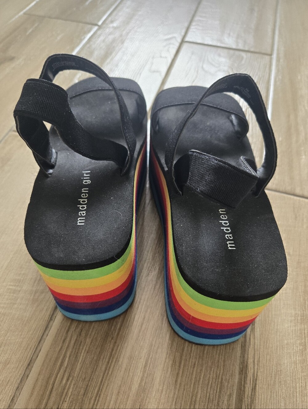 Madden Girl "Keeli" Rainbow Wedge Platform Sandals, 8 - Picture 7 of 13